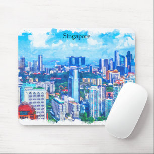 Schöne Panoramasicht auf Singapur Asien Mousepad