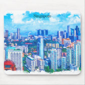 Schöne Panoramasicht auf Singapur Asien Mousepad (Vorne)