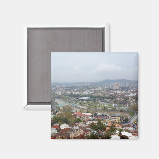 Schöne Panoramasicht auf Tiflis Magnet (Vorderseite/Rückseite)