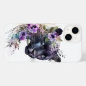 Schöne Panther Floral Lila Aquarellwerk Case-Mate iPhone Hülle (Rückseite (Horizontal))