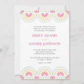 Schöne Papel Picado Mexikanische Hochzeit Einladung (Vorderseite)