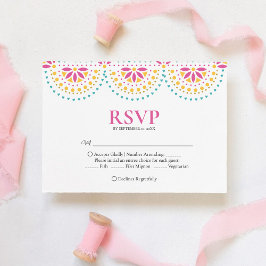 Schöne Papel Picado Mexikanische Hochzeit RSVP Karte