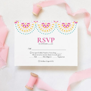 Schöne Papel Picado Mexikanische Hochzeit RSVP Karte