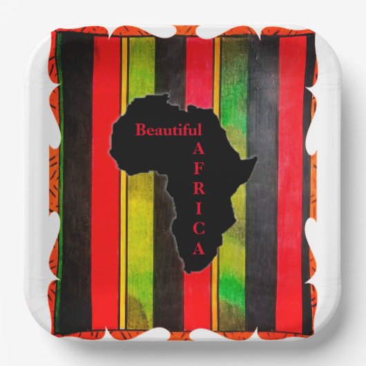 Schöne Paper-Teller auf dem Afrikanischen Platz Pappteller (Vorderseite)