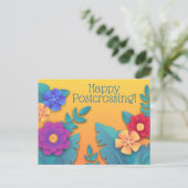 Schöne Papierblumen Postkarte (Stehend Vorderseite)
