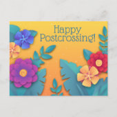 Schöne Papierblumen Postkarte (Vorderseite)
