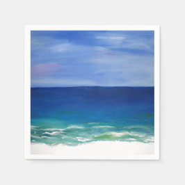 Schöne Papierservietten an der Küste