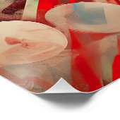 Schöne Pariser Frau in Sonnenbrille und Hut Poster (Ecke)