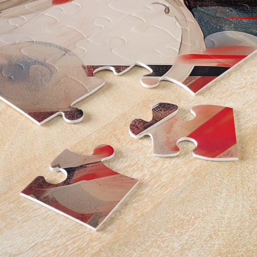 Schöne Pariser Frau in Sonnenbrille und Hut Puzzle (Seite)