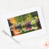 Schöne Park farbenfrohe Blume Herbst Bäume Teich Rechteckiger Aufkleber (Umschlag)