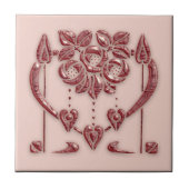 Schöne Pastel Art Nouveau Keramik Fliese (Vorderseite)