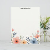 Schöne Pastel-Blume Briefbogen (Stehend Vorderseite)