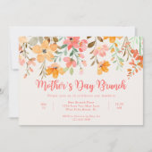 Schöne Pastel Blumenschrift Muttertag Brunch Einladung (Vorderseite)