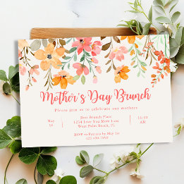 Schöne Pastel Blumenschrift Muttertag Brunch Einladung