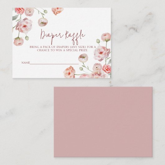 Schöne Pastel Diaper Raffle for Baby Mitteilungskarte (Vorne/Hinten)