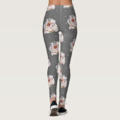Schöne Pastel Floral mit Punkten auf Chic Gray Leggings (Rückseite)
