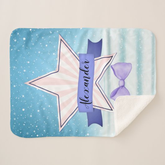 Schöne Pastel Grafik mit Star Abzeichen Sherpadecke (Vorderseite (Horizontal))