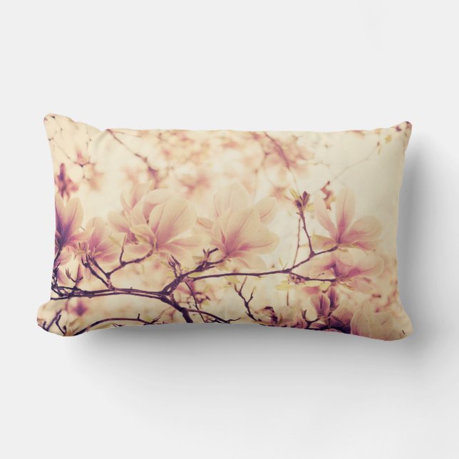 Schöne Pastel Magnolia Blume Lendenkissen (Vorderseite)