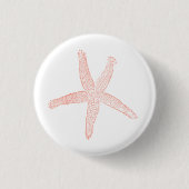 Schöne Pastel Pink Starfish Illustration Button (Vorderseite)