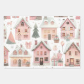 Schöne Pastel Pink Weihnachtsdesigns Geschenkpapier Set (Vorderseite)