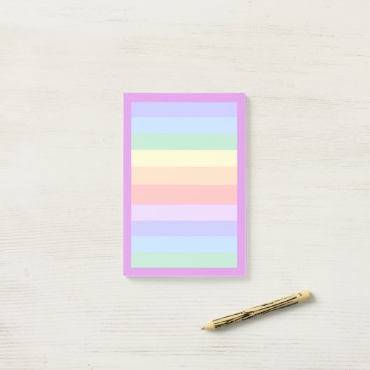 Schöne Pastel Rainbow Background Post-it Klebezettel (Auf Schreibtisch)