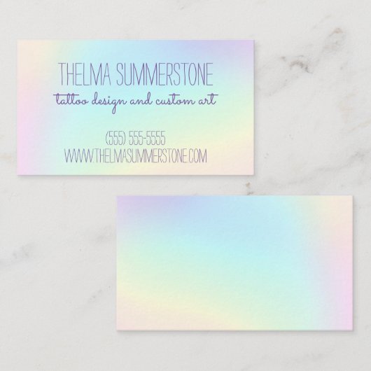 Schöne Pastel Rainbow Ombre Visitenkarte (Vorne/Hinten)