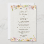 Schöne Pastel Watercolor Blumenhochzeit Einladung (Vorderseite)