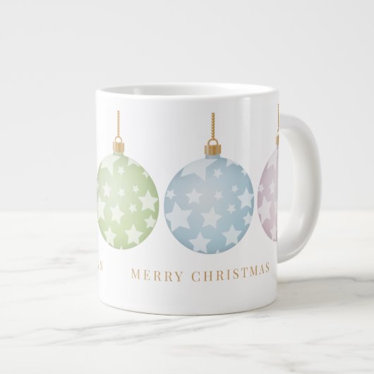 Schöne Pastel Weihnachtsschmuck Jumbo-Tasse (Vorderseite Rechts)
