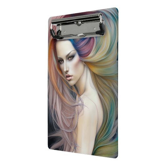 Schöne Pasteldame mit Langblütentript Mini Klemmbrett (Gewinkelt2)