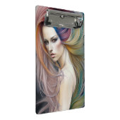 Schöne Pasteldame mit Langblütentript Mini Klemmbrett (Schrägansicht)