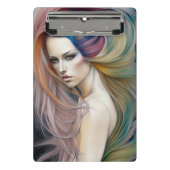 Schöne Pasteldame mit Langblütentript Mini Klemmbrett (Vorderseite)