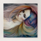 Schöne Pasteldame mit Langblütentript Puzzle (Horizontal)