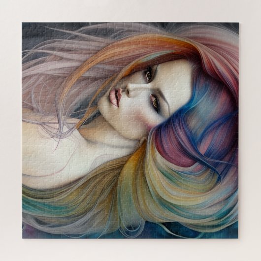 Schöne Pasteldame mit Langblütentript Puzzle (Horizontal)