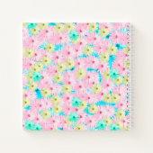 Schöne Pastell-Blumen Monogramm Quadrat Notizblock (Rückseite)