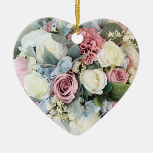 Schöne Pastell-Blumensträuße Keramik Ornament (Vorne)