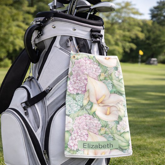 Schöne Pastell-Calla-Lilie Personalisiert Golfhandtuch