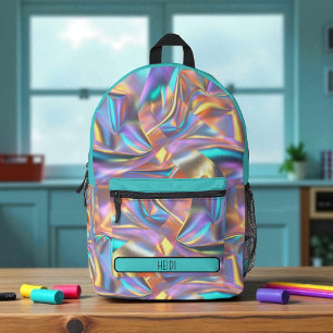 Schöne Pastell-Holografische Regenbogen-Metallopti Bedruckter Rucksack