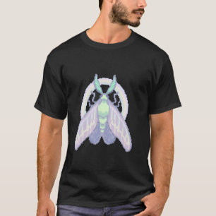 Schöne Pastell-Regenbogen-Pixel-Art-Motte Insekt f T-Shirt