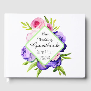 Schöne Pastell Watercolor Blume Gästebuch