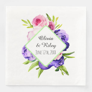 Schöne Pastell Watercolor Blume Serviette