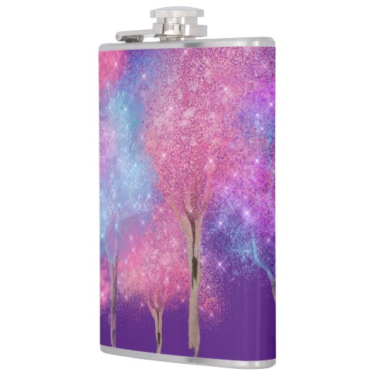 Schöne Pastellbäume Flachmann (Links)