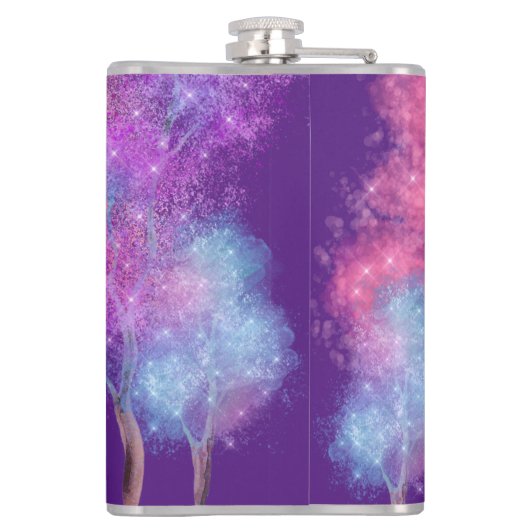 Schöne Pastellbäume Flachmann (Rückseite)