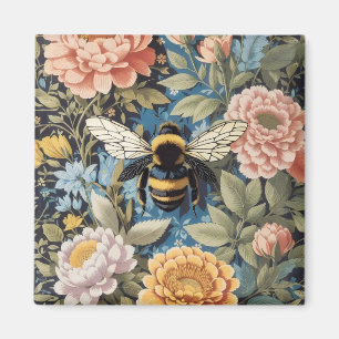 Schöne Pastelle Blüte und Hummel Magnet