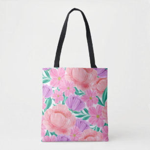 Schöne Pastelle Wasserfarbe Flora Tasche