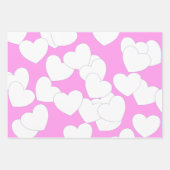 Schöne Pastellfarben mit großen weißen Herzen Geschenkpapier Set (Vorderseite 2)