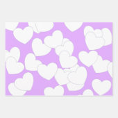 Schöne Pastellfarben mit großen weißen Herzen Geschenkpapier Set (Vorderseite)