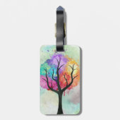 schöne, pastellfarbene Bäume Abstrakte Ölgemälde Gepäckanhänger (Rückseite vertikal)