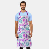 Schöne pastellfarbene Blume und Blätter Schürze (Getragen)