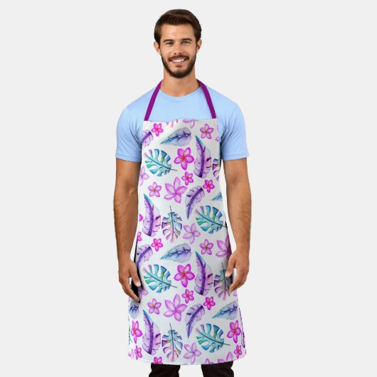 Schöne pastellfarbene Blume und Blätter Schürze (Getragen)