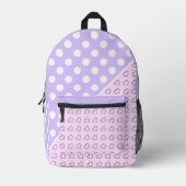 Schöne, pastellfarbene, rosa und lavender Punkte u Bedruckter Rucksack (Vorderseite)